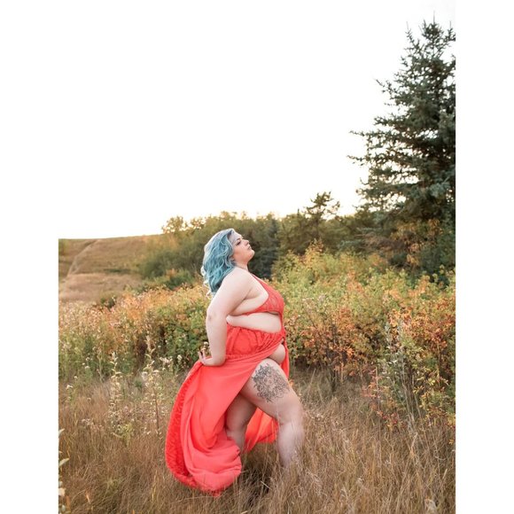 Women's Red Sexy lace flowy Handmade Maxi Dress New Size S/M - Picture 12 of 12